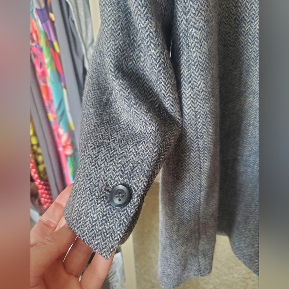 Zara Heather Gray LambsWool Blazer with Classic Tailoring Size L EUC - Picture 6 of 7
